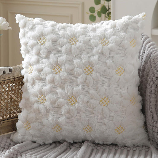 2Pcs  Flower Pillowcases Floral Throw Pillow Covers for Sofa Home Decor Style 1