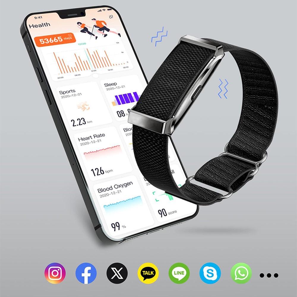 Screenless Fitness Tracker with 2 Straps Waterproof Smart Watch - Black