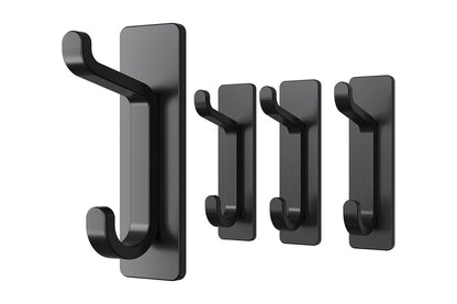 4Pcs Self Adhesive Wall Hook Double Hook Hanger Home Kitchen Bathroom Hanger Cabinet Tool