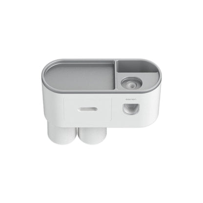 Wall Mounted Toothbrush Holder for Bathroom Automatic Toothpaste Dispenser Kit-Gray