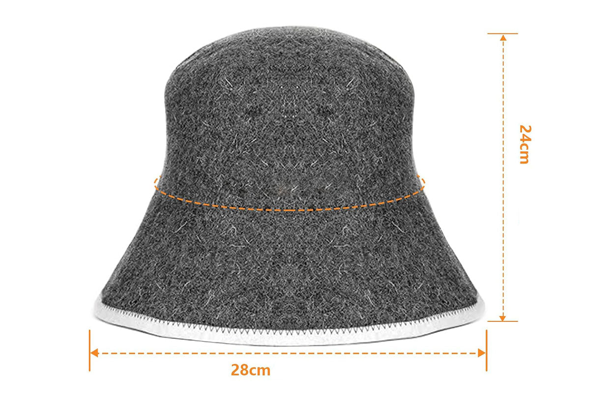 2 Pieces Wool Blend Sauna Hat Set