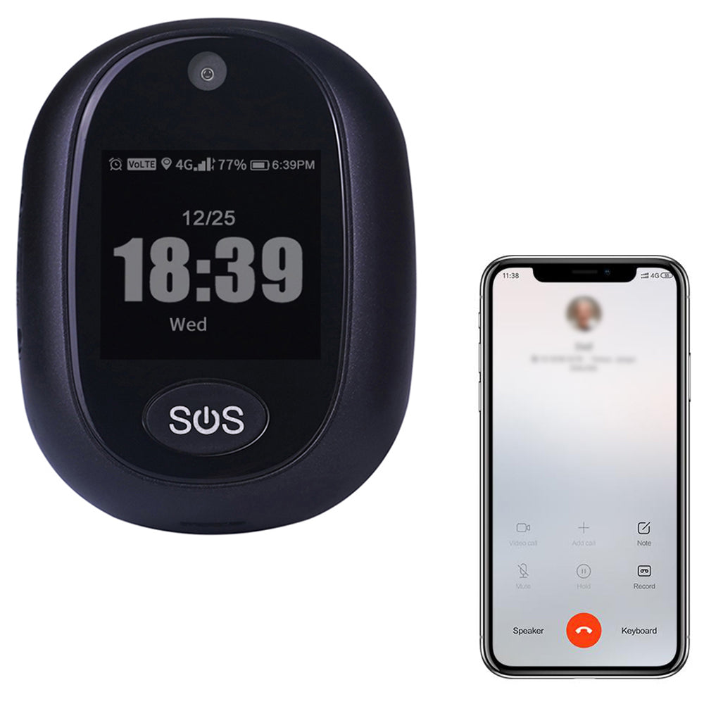 4G Personal GPS Tracker SOS Alarm for Kids and Elderly Black