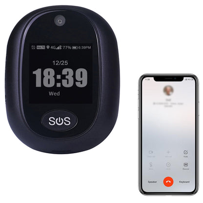 4G Personal GPS Tracker SOS Alarm for Kids and Elderly Black