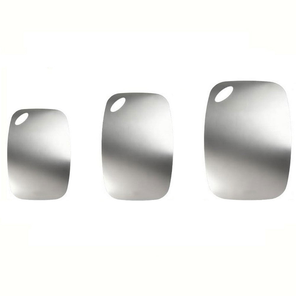 3Pcs Stainless Steel Cutting Board Double Sided Chopping Board for Meat Vegetables