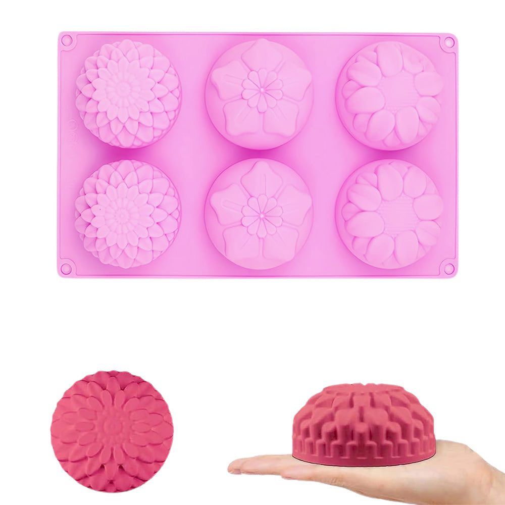 3 Pack Flower Soap Mold Silicone Baking Molds