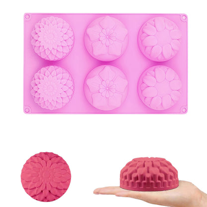 3 Pack Flower Soap Mold Silicone Baking Molds