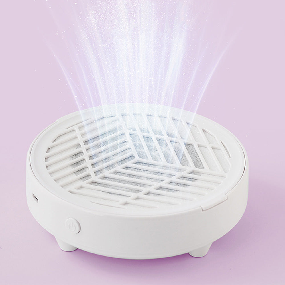 Mini Nail Dust Collector Lightweight Electric Manicure Vacuum for Home DIY and Salon Use-White