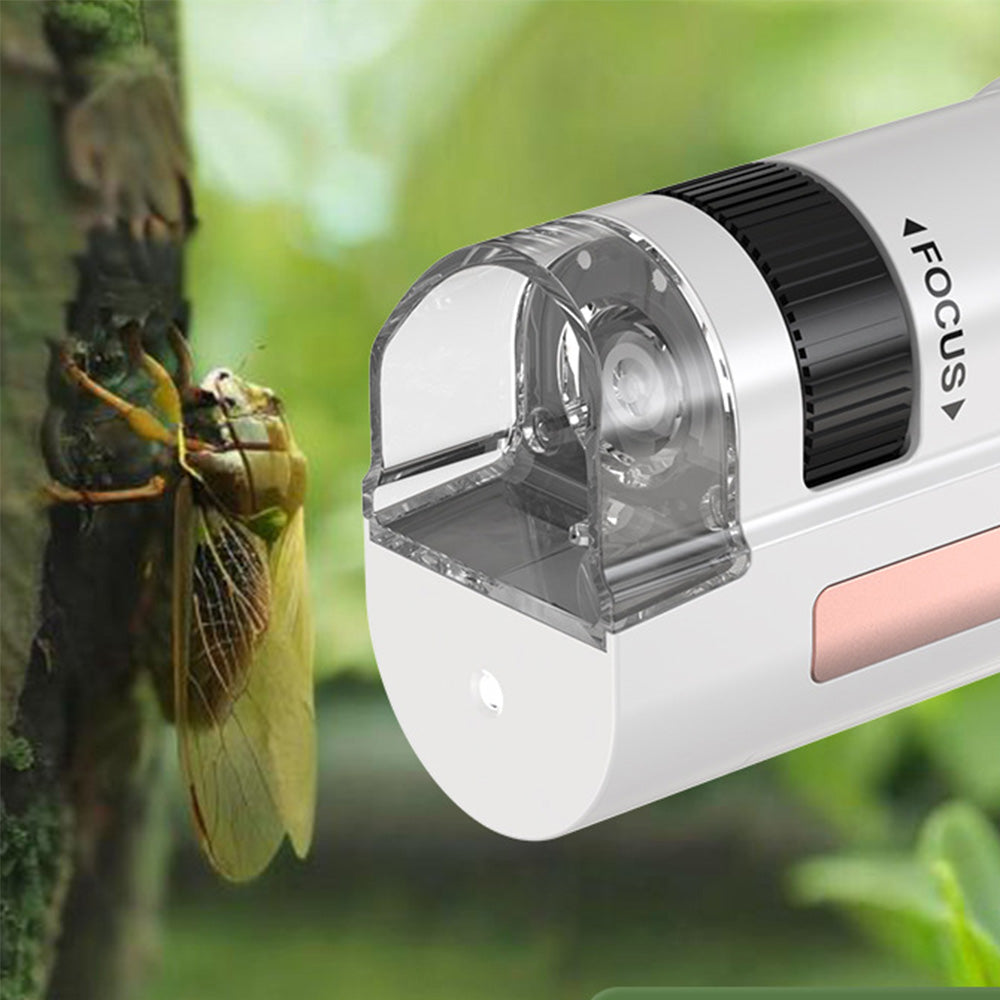 50X-300X Handheld Microscope with LED Lights Portable Pocket Zoom Pink