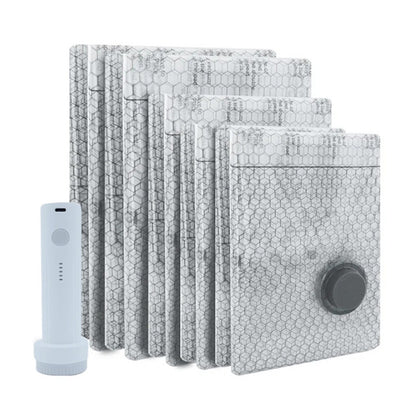 15Pcs Vacuum Bags with Rechargeable Air Pump Compression Packing Bags for Luggage