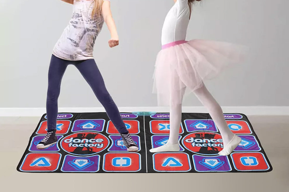 Double Dance Mat Non-Slip Wireless Dancers Step Pads with 2 Wireless Handle