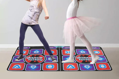 Double Dance Mat Non-Slip Wireless Dancers Step Pads with 2 Wireless Handle