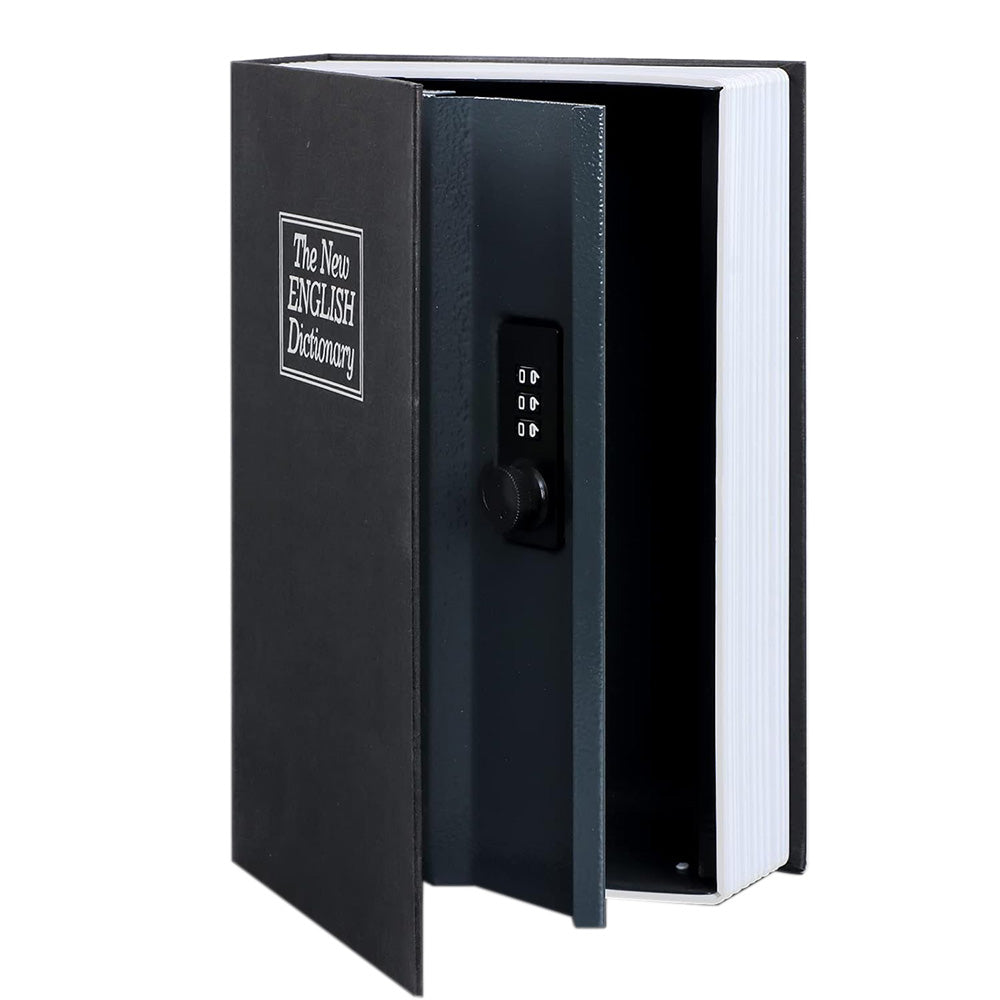 Fake Book Safe with Combination Lock Book Safe Lock Box for Cash Jewellery-Black