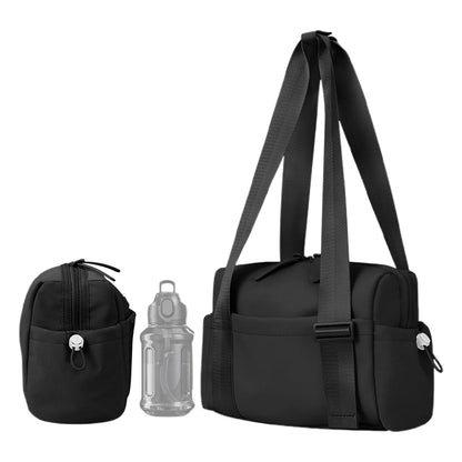 Mini Gym Bag for Women Girls Small Gym Tote Bag with Wet Compartment Workout Sport Shoulder Bag Black