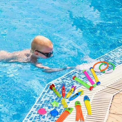 28Pcs Set Pool Diving Swimming Toys for Kids Summer Underwater Game Toys