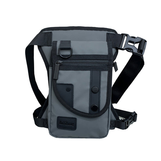Men's Tactical Leg Bag Drop Legs Belt Pack Waist Bag for Travel Riding Hiking Gray
