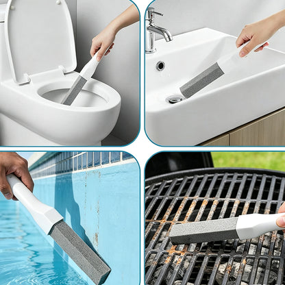 Pumice Stone Toilet Brush Set with Handle and 6 Stones