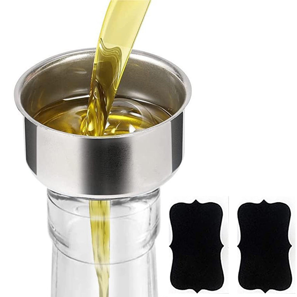 Glass Olive Oil Bottle Dispenser Oil And Vinegar Cruet With Pourers And Funnel -Green