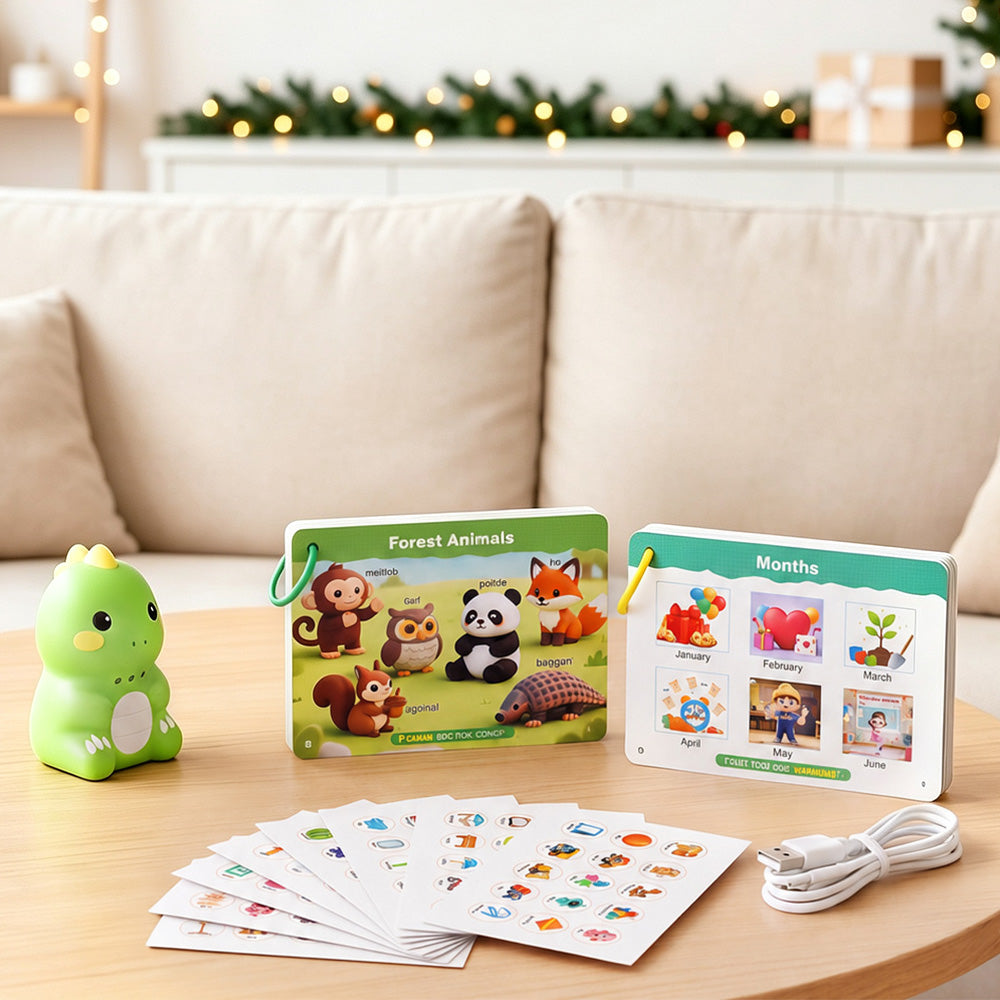 Dinosaur English Learning Touch Pen with 600 Words Cards Stickers - Green
