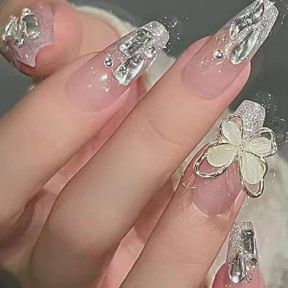 22Pcs Set Press-on nails Reusable Gel-on False Nail Tip Nail Art Tools Style 2