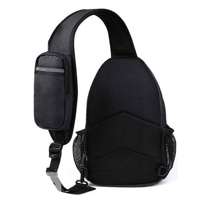 Water-Resistant Crossbody Bag Travel Sling Shoulder Bag with Multiple Compartments Headphone Port Black