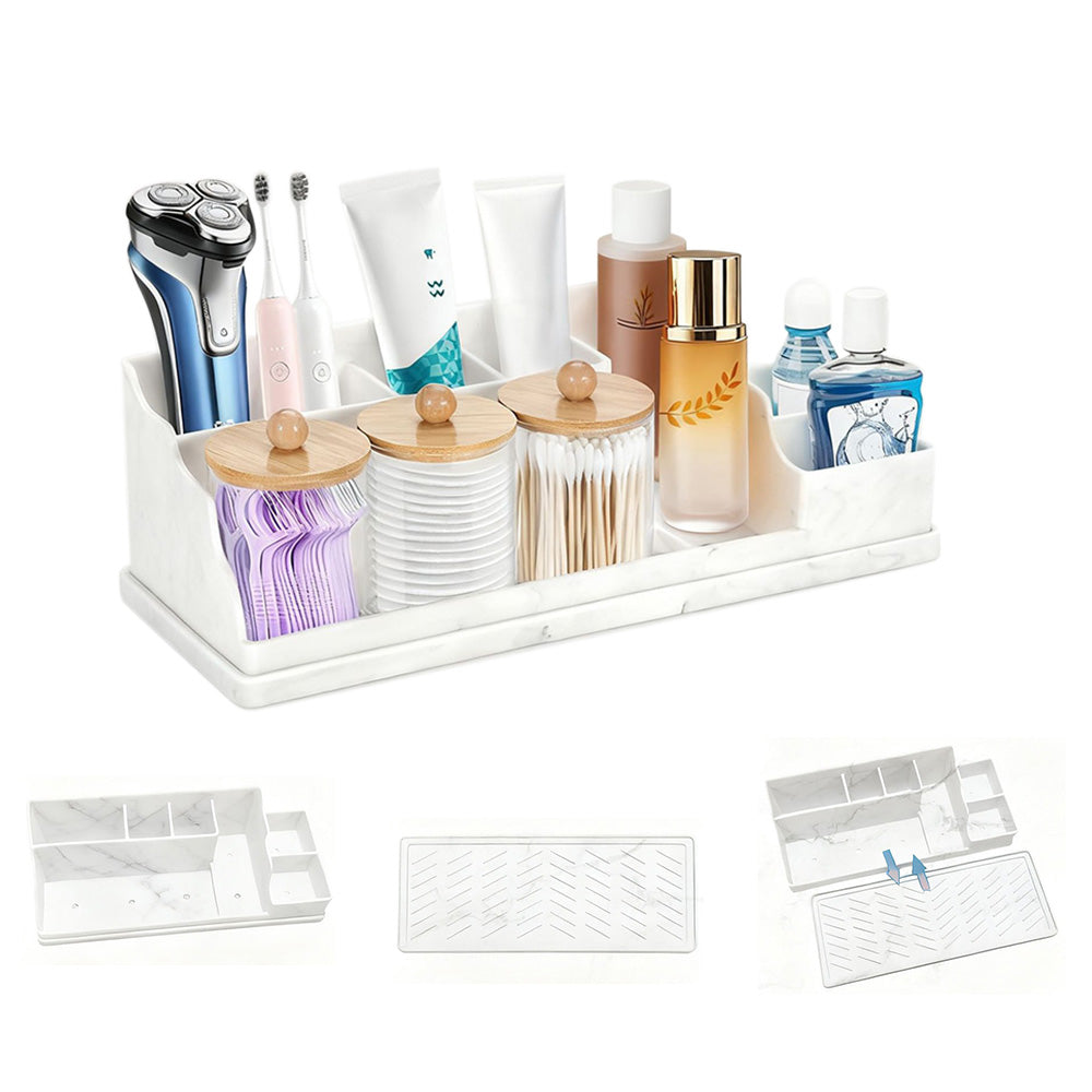 Silicone Toothbrush Holder Bathroom Organizer-White
