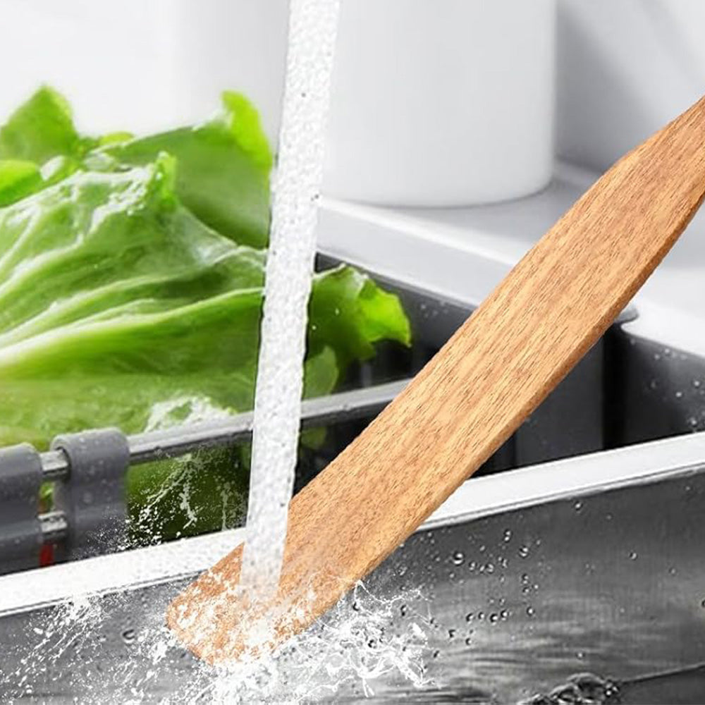 2 Pack Wooden Spatulas for Baking Mixing Sourdough and Cooking
