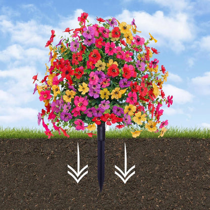 Artificial Daisies Potted Plant UV Resistant Fake Flowers for Outdoor Garden Porch