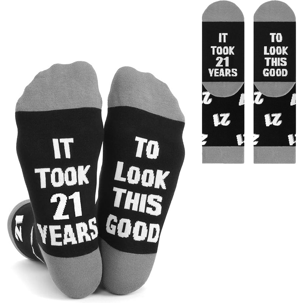 It Took Years Novelty Socks Gift for Men Birthday Funny Text Socks