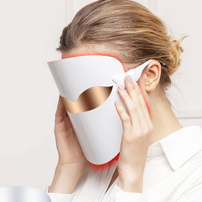 3-Color LED Light Photon Face Mask Neck Wrinkle Facial Skin Care Device