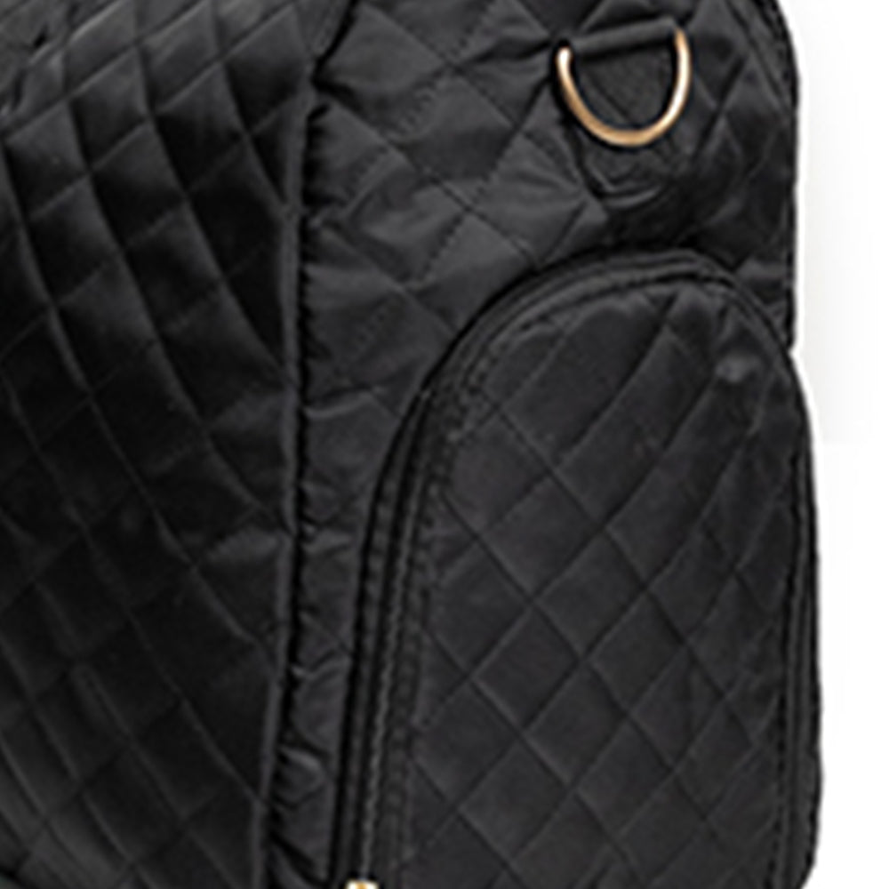 2Pcs Set Carry on Overnight Bags Large Travel Duffle Bag Weekend Tote Bag Yoga Gym Bag with Wet Pocket Black
