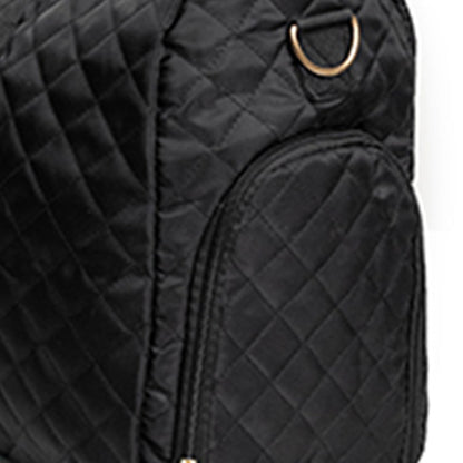 2Pcs Set Carry on Overnight Bags Large Travel Duffle Bag Weekend Tote Bag Yoga Gym Bag with Wet Pocket Black