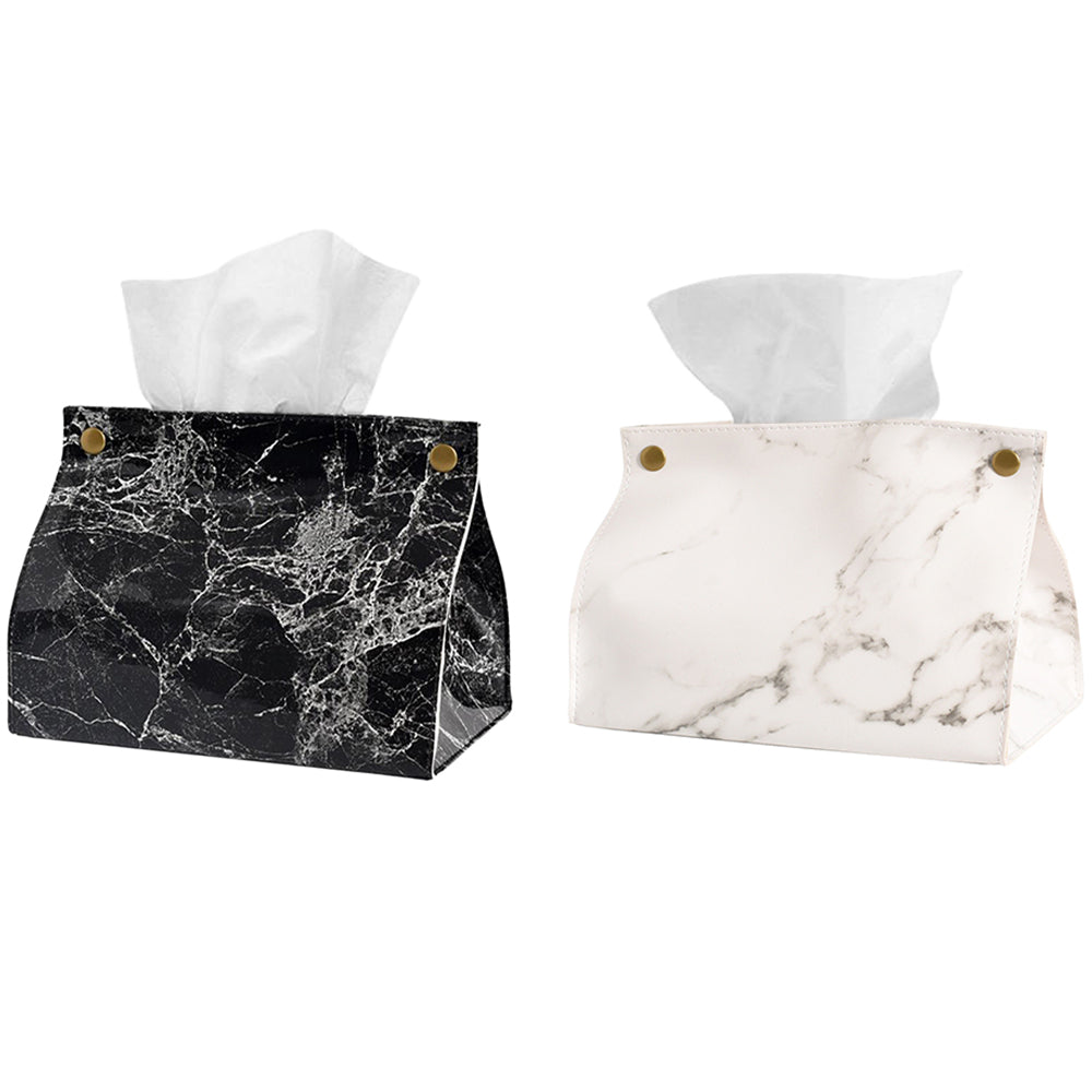 2Pcs Set PU Leather Napkin Holder Cosmetic Bags Toiletry Storage Organizer Boxes