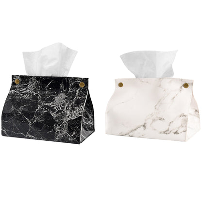 2Pcs Set PU Leather Napkin Holder Cosmetic Bags Toiletry Storage Organizer Boxes