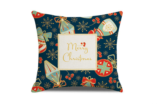 Christmas Pillowcase Xmas Throw Pillow Case Linen Blended Merry Christmas Cushion Cover Pillow Case Home Decorative-Merry?Christmas?with?frame?in?the?middle