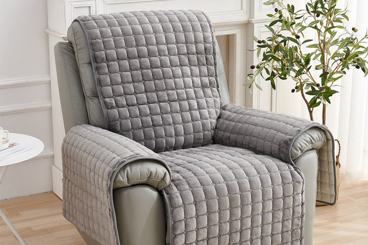 Electric Power Lift Recliner Chair Cover Anti-Slip Fitted Furniture Protector-grey