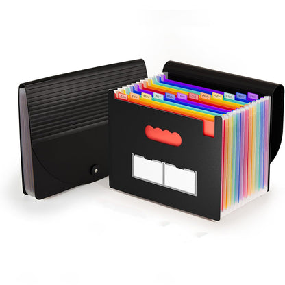 13 Pockets Accordion File Organizer Expanding File Folder Large Capacity Document Storage