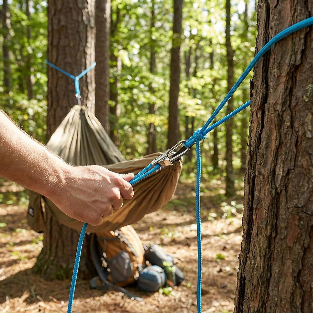 6 piece Guyline Tightener Camping Rope Lock Set-Blue