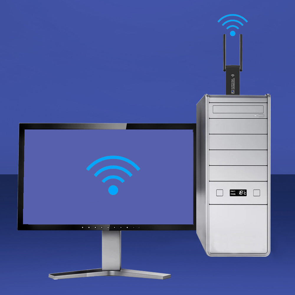 WiFi Wireless Adapter Bluetooth 5.0 Dual Band High-Gain Antennas for Windows Mac