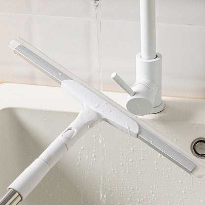 Telescopic Floor Squeegee Scrubber Long Handle Squeegee White