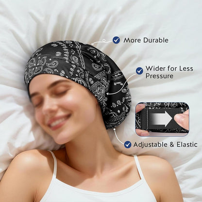 Hair Bonnet for Sleeping Women with Adjustable Strap for Curly Short Long Hair