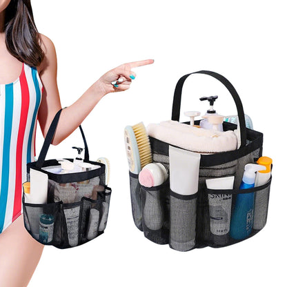 Mesh Shower Caddy Bag Hanging Toiletry Organizer For Travel And Gym
