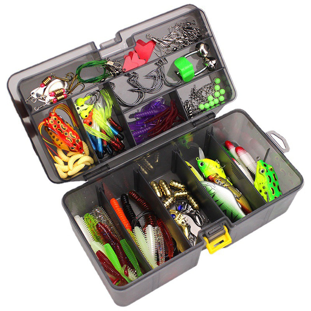 169PCS Fishing Lures Kit Set Two Layers Tackle Box With Fishing Baits Fishing Plier