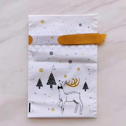 50PCS Christmas Candy Treat Bags Gift Wrapping Drawstring Bags for Holiday Parties Style 1