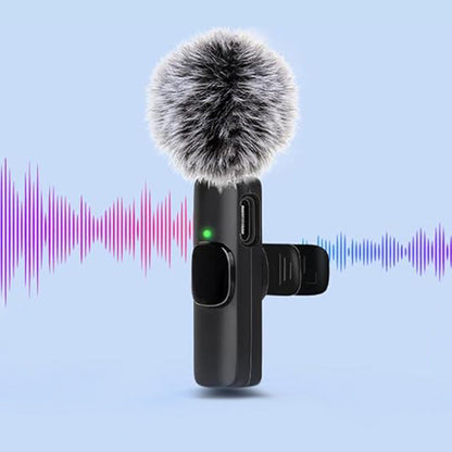 2-in-1 Wireless Lavalier Microphone Video Audio Recording Mic for Live Vlog Recording