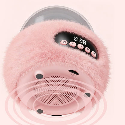 2 in 1 Portable Plush Speaker and Alarm Clock with Dual Mics  - Pink