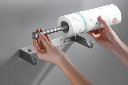 Paper Towel Holder Under Cabinet Wall Mount Stainless Steel Rack Towel Organizer-Silver
