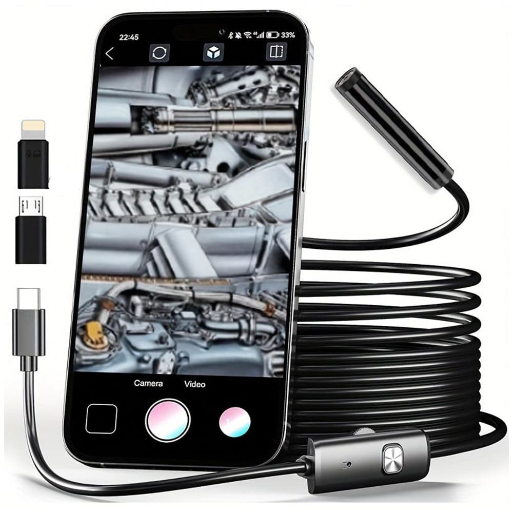 3-in-1 Phone Endoscope Camera Borescope with LED Lights