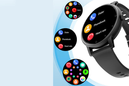 Smart Watches for Men Bluetooth Call Military Smart Watch with Heart Rate Sleep Monitor-Black
