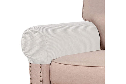 Stretch Armrest Covers Spandex Arm Covers for Chairs Couch Sofa Armchair Slipcovers-White