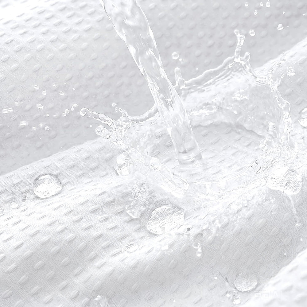 Waffle Weave Water Resistant Shower Curtain - White